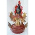 F654 Exclusive Gold Plated Copper Statue of White Tara 13" Handmade in Nepal